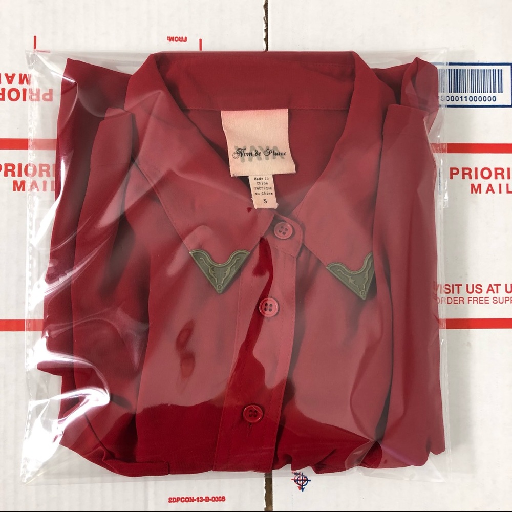 Urban Outfitters Nom De Plume By YaYa Kris Western Tipped Red Button Down Shirt - Picture 13 of 13